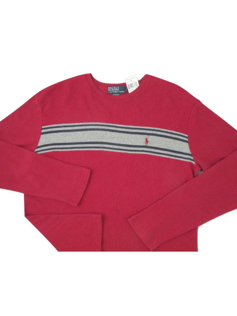 NEW Vintage Polo Ralph Lauren Sweatshirt! XL 2X Red Jersey Type Fabric Midweight